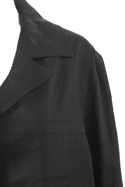 Estelle & Finn Womens Basic Linen Jacket Black Button Size 16