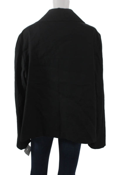 Estelle & Finn Womens Basic Linen Jacket Black Button Size 16