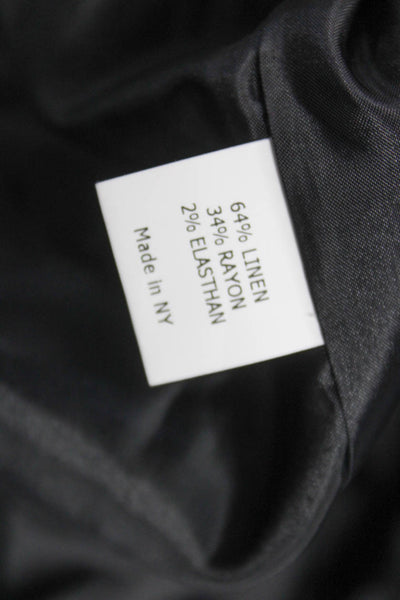 Estelle & Finn Womens Basic Linen Jacket Black Button Size 16