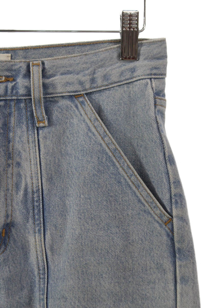 Agolde Women Straight Jeans Blue Cotton Mid Rise Button Fly Size 24
