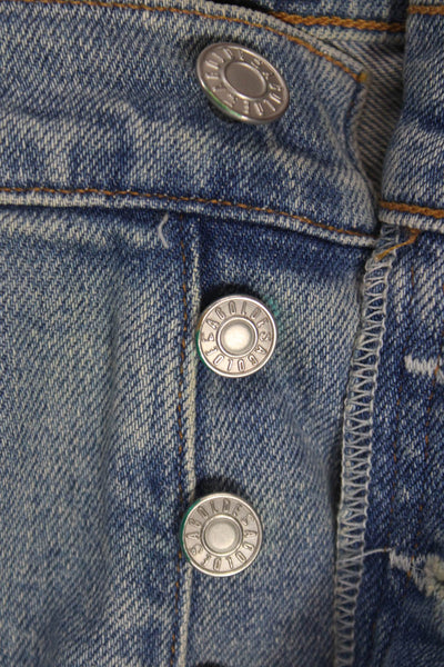 Agolde Womens Blue Tapered Jeans Mid Rise Cotton Button Size 24