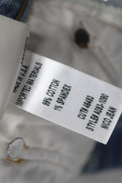 Agolde Womens Blue Tapered Jeans Mid Rise Cotton Button Size 24