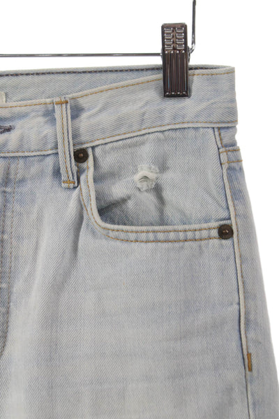 Grlfrnd Womens Boyfriend Jeans Blue 100% Cotton Mid Rise Button Size 24