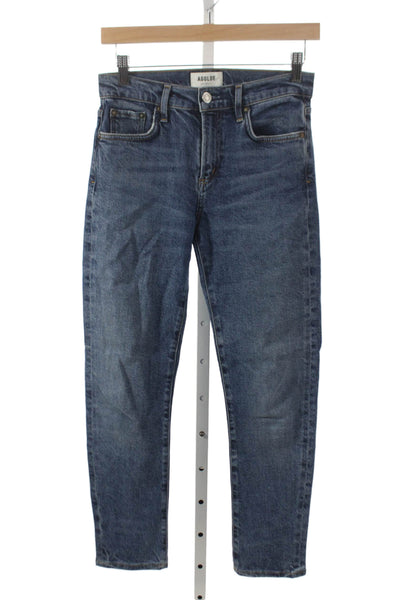 Agolde Women Tapered Jeans Blue Low Rise Size 24