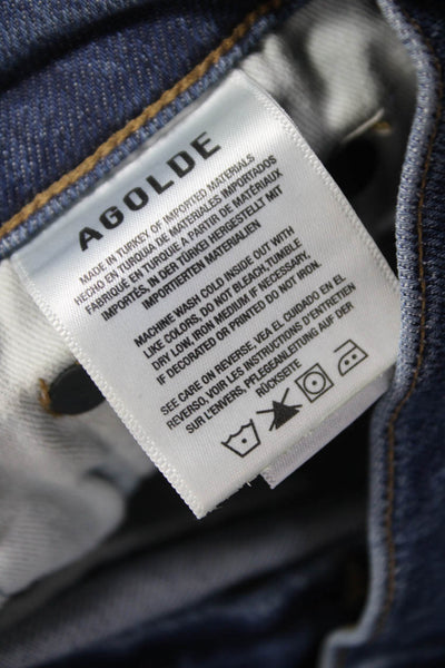 Agolde Women Tapered Jeans Blue Low Rise Size 24