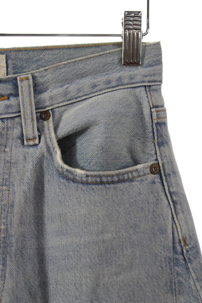 Agolde Women Wide-Leg High Rise Blue Jeans Button 28 Inseam Size 24