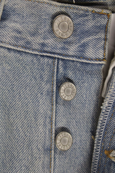 Agolde Women Wide-Leg High Rise Blue Jeans Button 28 Inseam Size 24