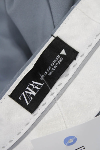 Zara Women Dress Pants Gray Polyester Zip Solid Inseam 28 Size XS