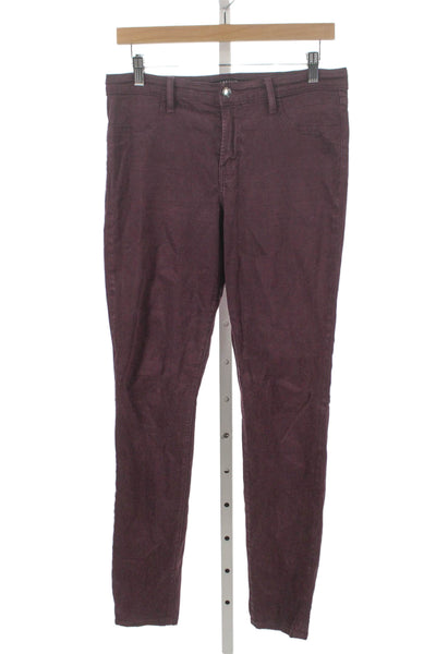 J Brand Womens Skinny Jeans Purple Cotton Mid Rise Inseam 28 Size 29
