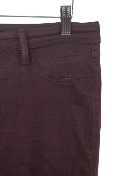 J Brand Womens Skinny Jeans Purple Cotton Mid Rise Inseam 28 Size 29