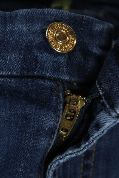 7 For All Mankind Womens Straight Jeans High Waist Blue Size 30