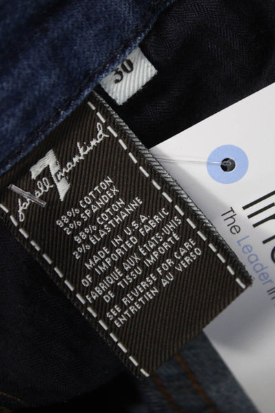 7 For All Mankind Womens Straight Jeans High Waist Blue Size 30