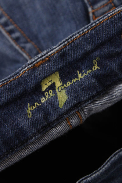 7 For All Mankind Womens Straight Jeans High Waist Blue Size 30