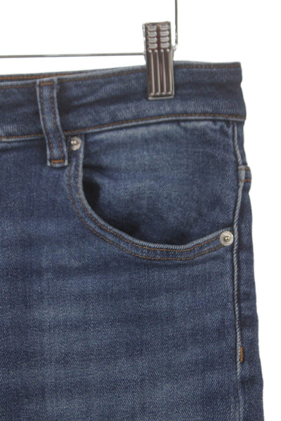 Maje Women Straight High Waist Blue Cotton Jeans Size 30