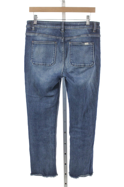 Maje Women Straight High Waist Blue Cotton Jeans Size 30