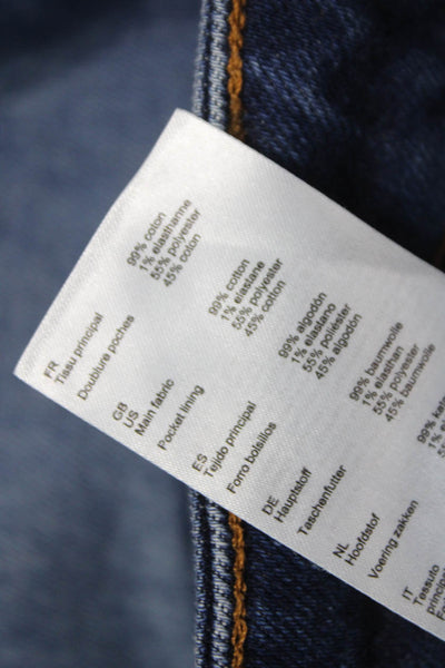 Maje Women Straight High Waist Blue Cotton Jeans Size 30