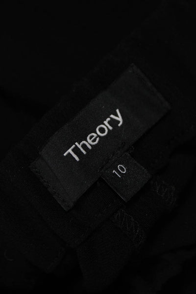 Theory Women Dress Pants Black Triacetate Blend Pull On Size 10