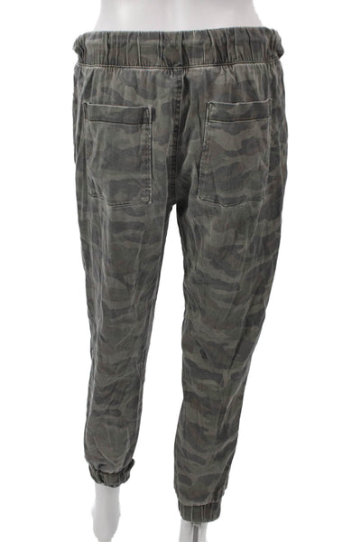 Cloth & Stone Women Green Camo Tencel Jogger Pants Drawstring Size M
