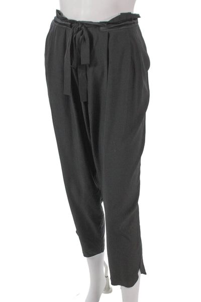 Ramy Brook Women Paperbag Silk Pants Black Size L