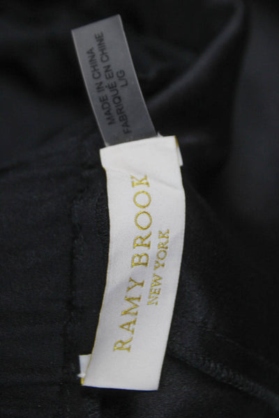 Ramy Brook Women Paperbag Silk Pants Black Size L