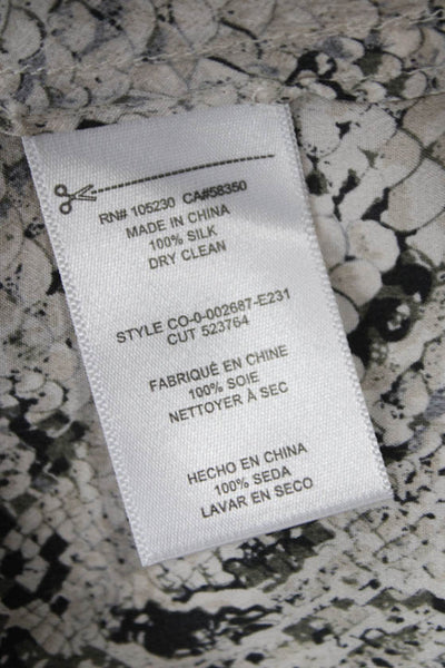 Equipment Femme Women Silk Animal Print Button-Up Long Sleeve Size M
