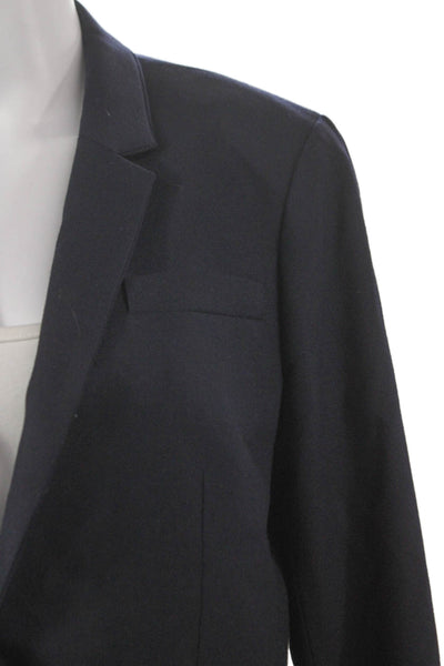 J Crew Women Blue Wool Button Blazer Size 12
