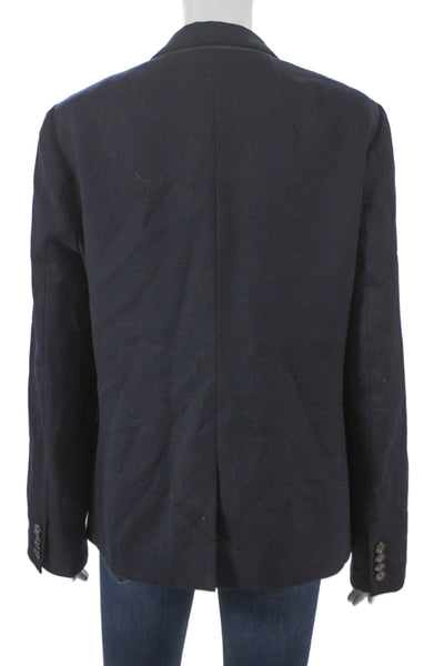 J Crew Women Blue Wool Button Blazer Size 12