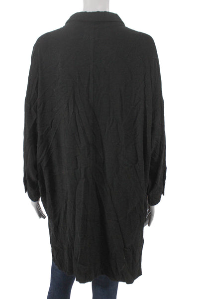 Electric & Rose Womens Shirt Dress Black Rayon Blend Long Sleeve Size XS