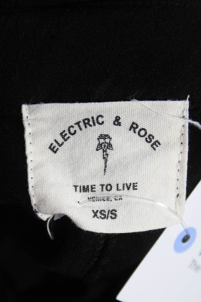 Electric & Rose Womens Shirt Dress Black Rayon Blend Long Sleeve Size XS