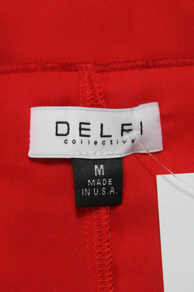 Delfi Women Red Off Shoulder Blouse 3/4 Sleeve Polyester Size M