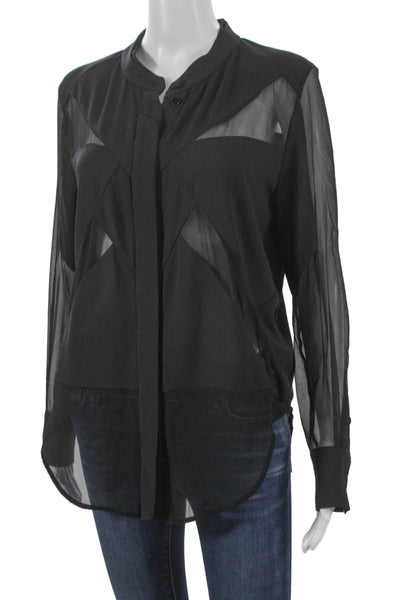 IRO Women Tunic Black Collared Long Sleeve Polyester Size 40