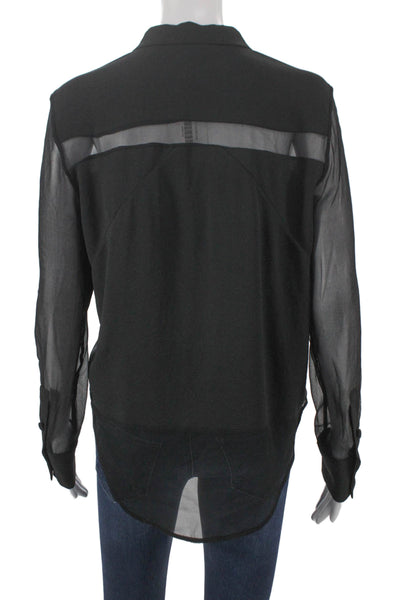 IRO Women Tunic Black Collared Long Sleeve Polyester Size 40