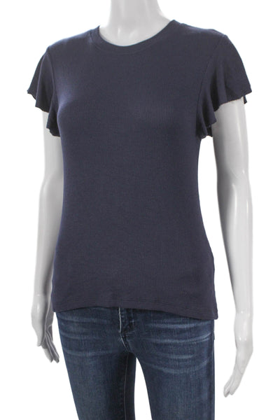 Goldie Women Modal Basic Short Sleeve Crew Neck T-Shirt Blue Size M