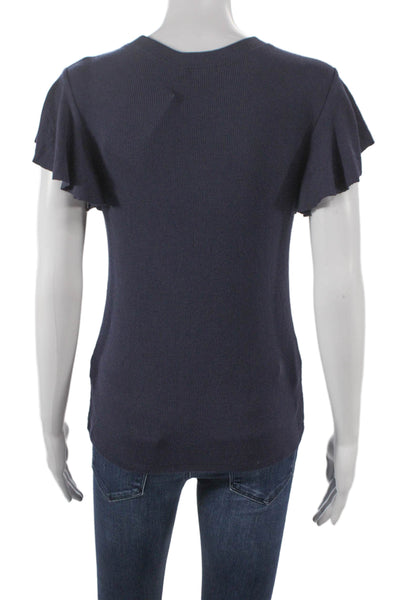 Goldie Women Modal Basic Short Sleeve Crew Neck T-Shirt Blue Size M