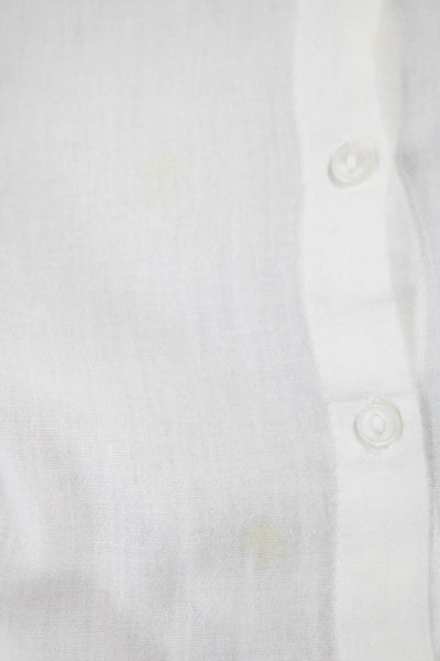 Sundry Womens Tunic Button-Up Collared Long Sleeve Cotton White Size 1