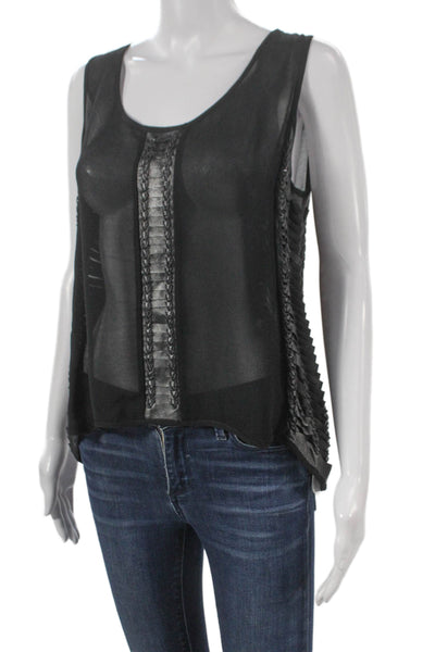 Cleobella Womens Sleeveless Scoop Neck Viscose Basic Tank Black Size S