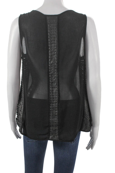 Cleobella Womens Sleeveless Scoop Neck Viscose Basic Tank Black Size S