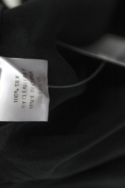 Ramy Brook Women Silk V-Neck Sleeveless Basic Blouse Black Size S