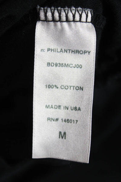 Philanthropy Women One Piece Cotton Short Sleeve Round Neck Gray Solid Size M