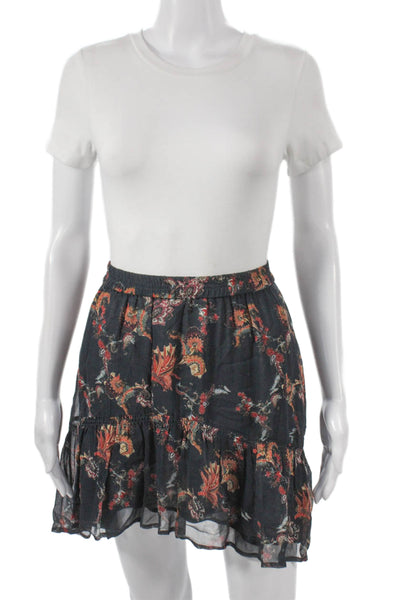 IRO Women A-Line Floral Multicolor Viscose Short Skirt Size 38