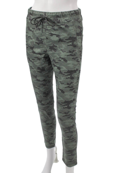 Flog Womens Green Camouflage Cotton Jogger Pants Drawstring Size 24