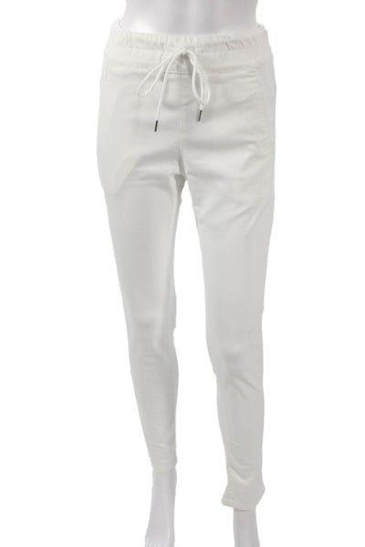 Flog Womens Jogger Pants White Cotton Blend Drawstring Size 24