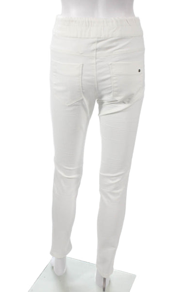 Flog Womens Jogger Pants White Cotton Blend Drawstring Size 24