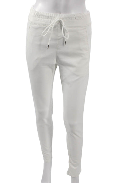 Flog Womens Jogger Pants White Cotton Drawstring Size 27