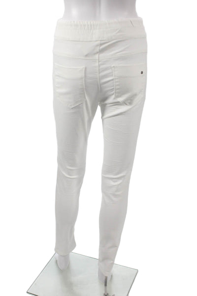 Flog Womens Jogger Pants White Cotton Drawstring Size 27