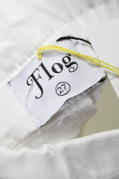 Flog Womens Jogger Pants White Cotton Drawstring Size 27