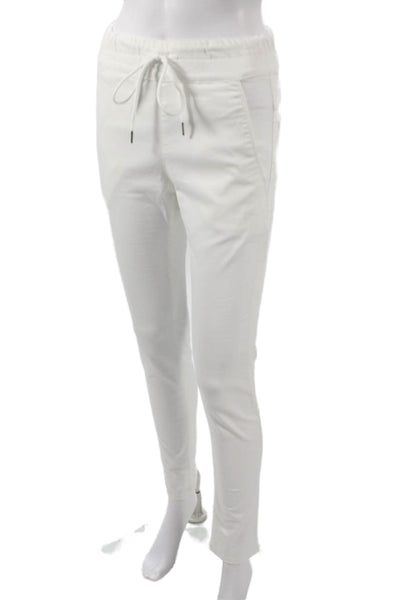 Flog Womens Jogger Pants White Cotton Blend Drawstring Size 26
