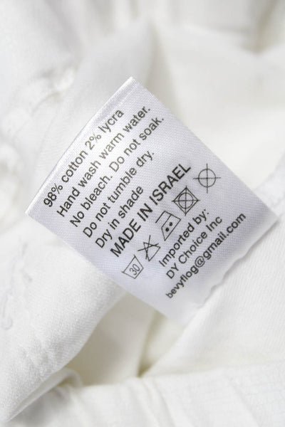 Flog Womens Jogger Pants White Cotton Blend Drawstring Size 26