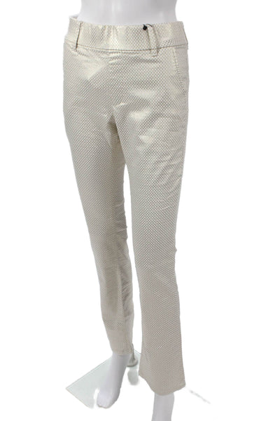 Flog Womens Gold Geometric Cotton Dress Pants Button Size 25