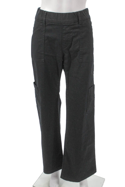 Flog Women Cargo Pants Black Cotton Pull On Size 27